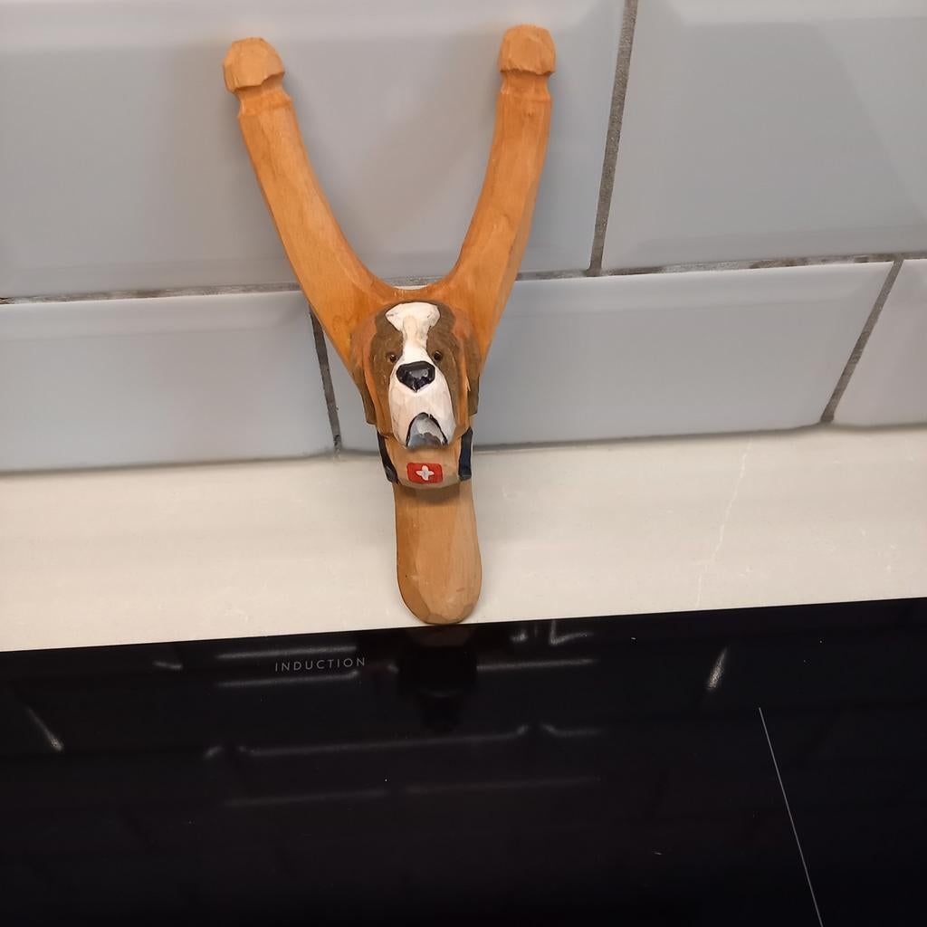 Houten uitgesneden Zwitserse kruis katapult St Bernard, Ophalen of Verzenden