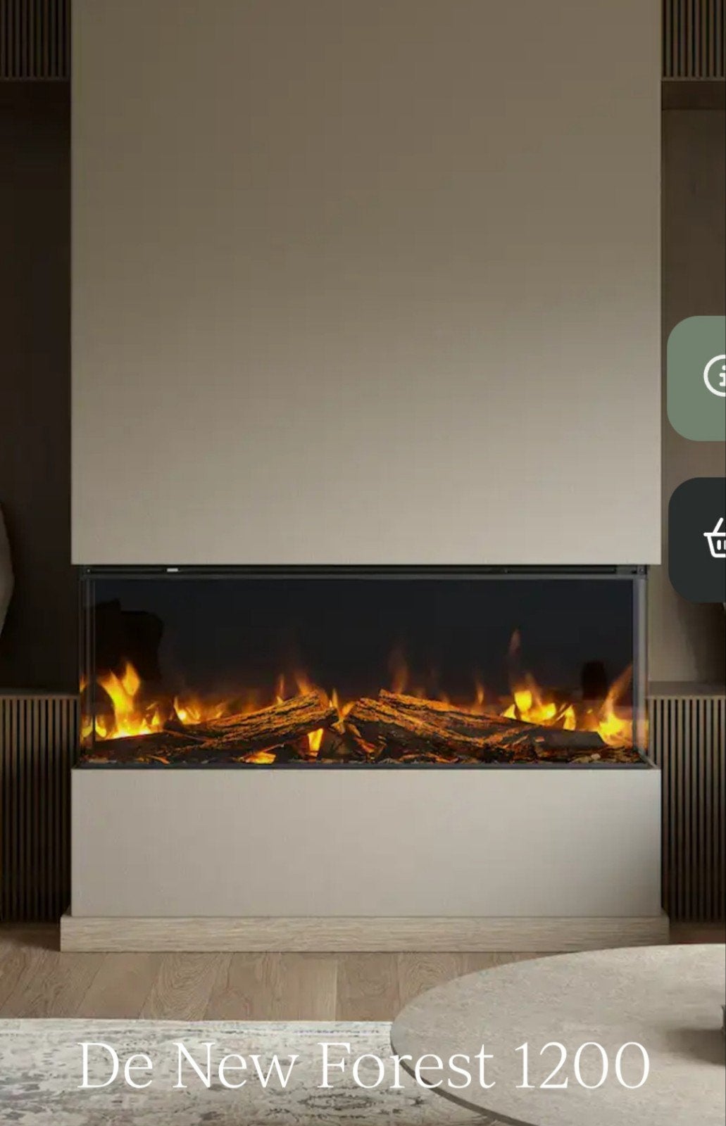British Fires New Forest 1200, showroom model, Huis en Inrichting, Haarden, Ophalen, Zo goed als nieuw, Inbouwhaard, Elektrische haard