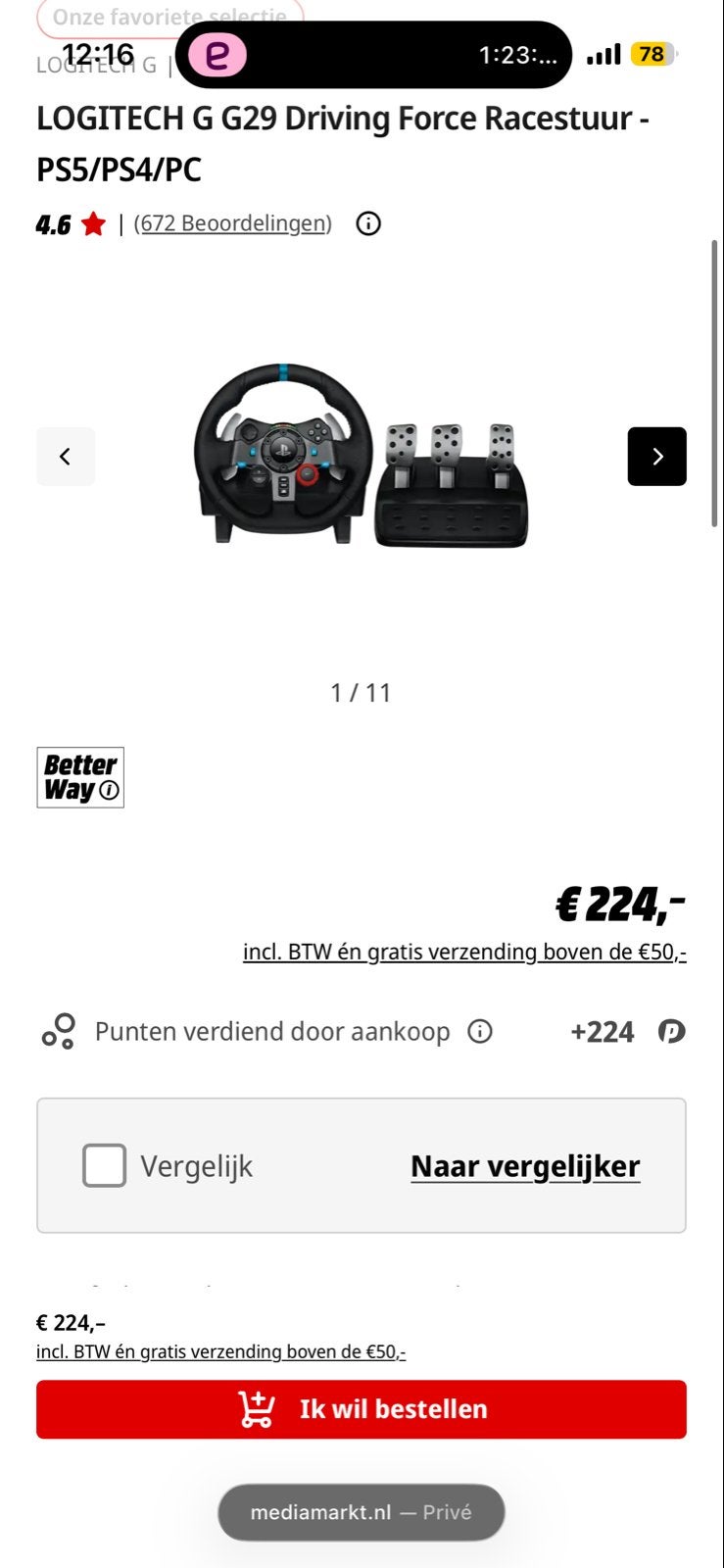 Logitech G G29 Driving Force Racestuur - PS5/PS4/PC, Ophalen of Verzenden, Nieuw, Racen en Vliegen