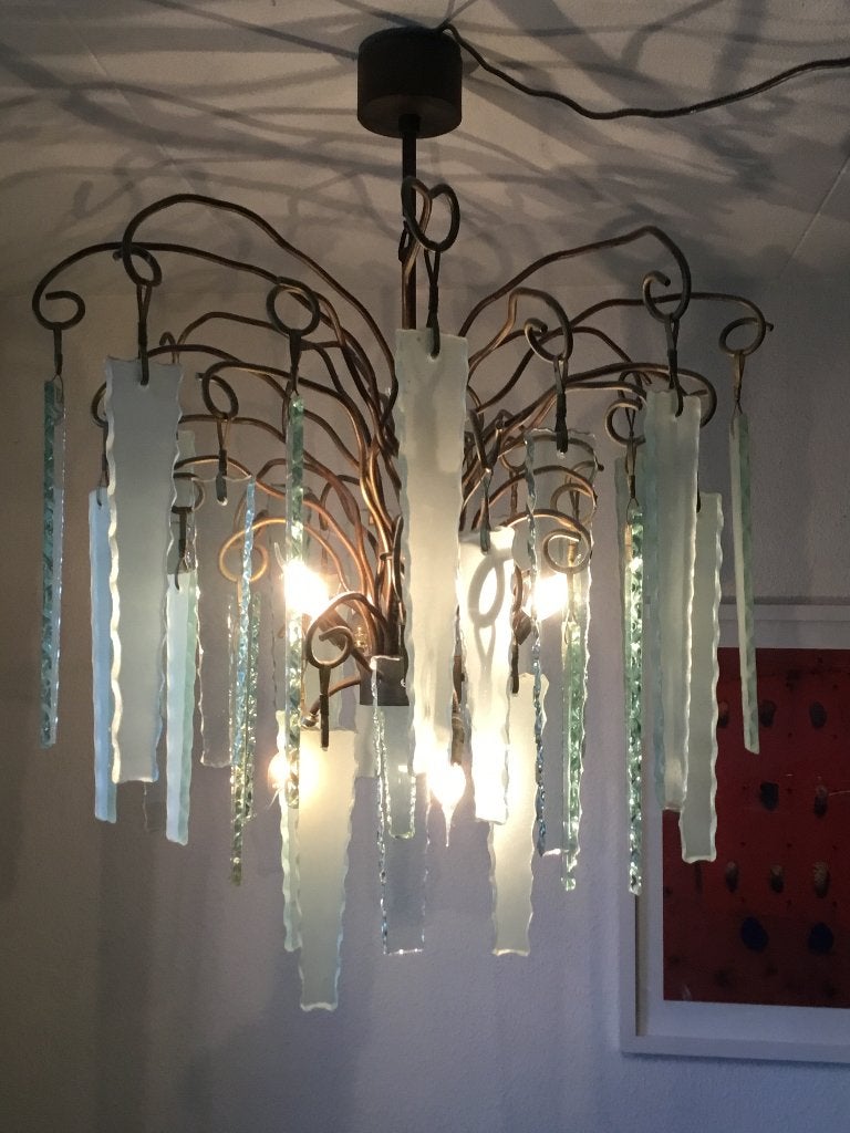 Kroonluchter  Brand van Egmond  Behind the Frosted Glass, Antiek en Kunst, Ophalen
