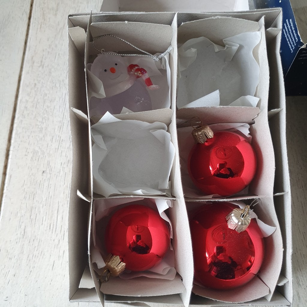 rode kerstballen met piek, Diversen, Kerst, Ophalen of Verzenden, Gebruikt