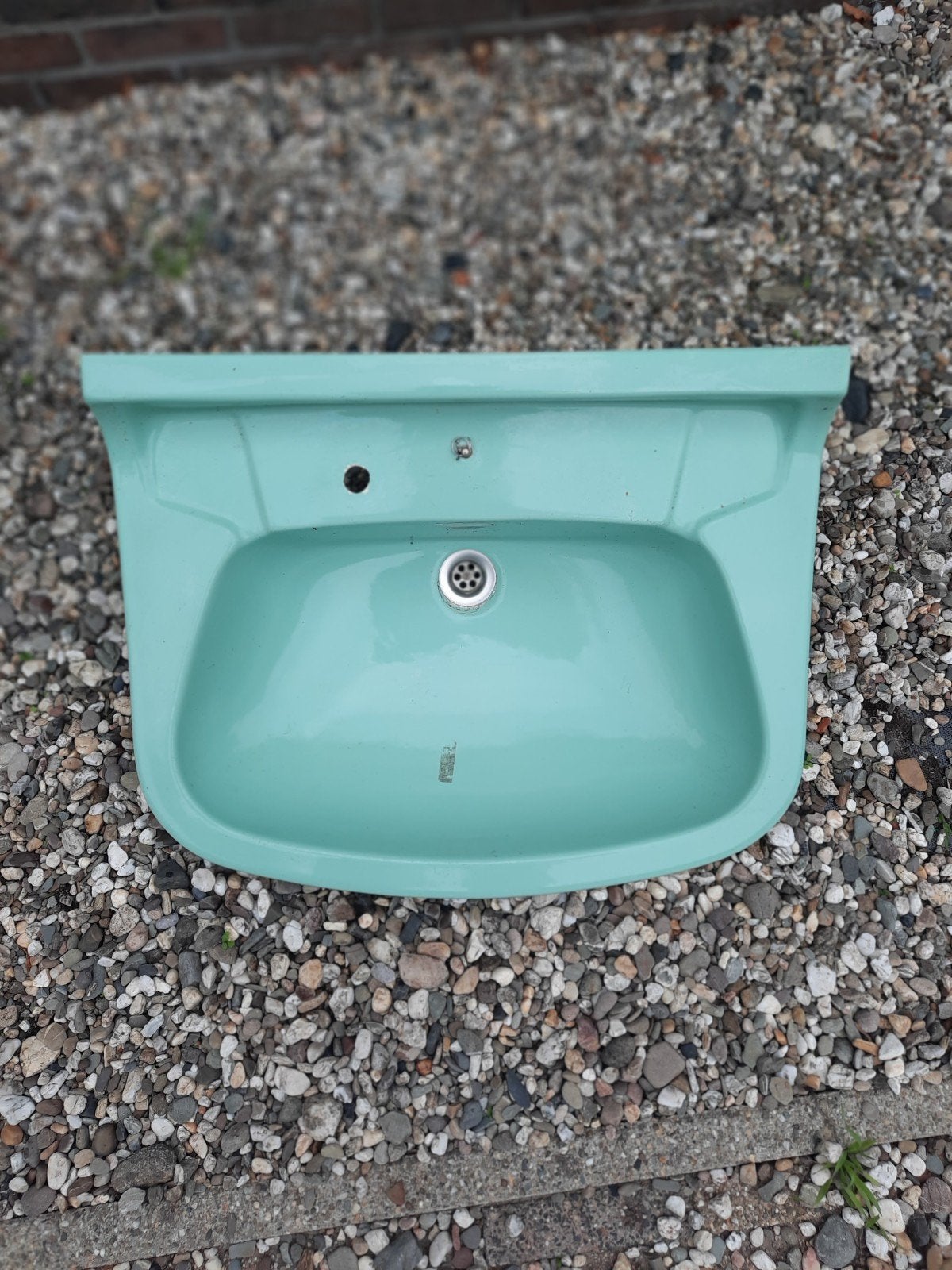 vintage sanitair wasbak wastafel vintage mint groen, Ophalen, 50 tot 100 cm, Minder dan 100 cm, Wasbak of Wastafel
