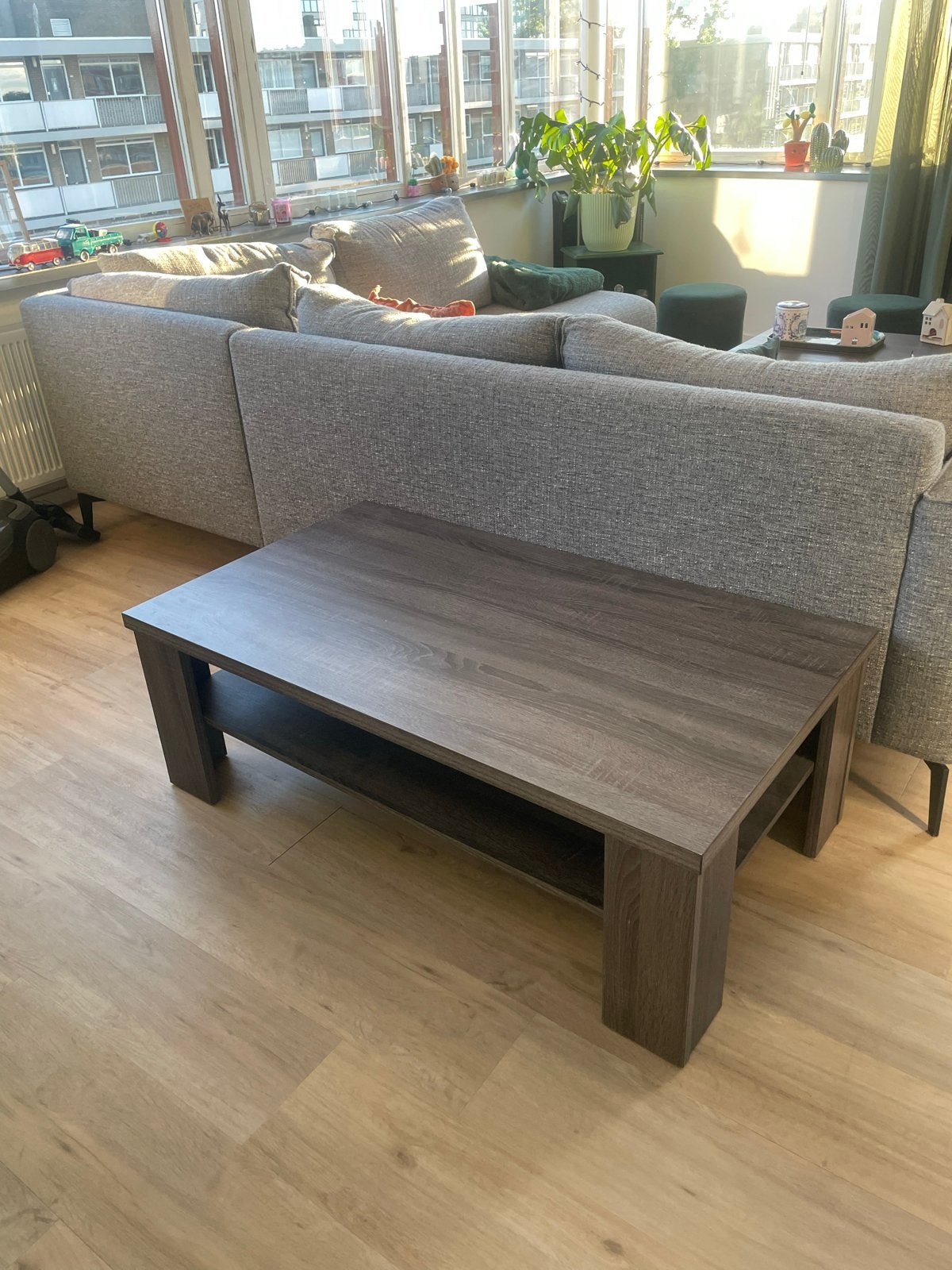 Salontafel en eettafel set - Donker hout, Huis en Inrichting, Ophalen, Gebruikt, 100 tot 150 cm, 50 tot 100 cm