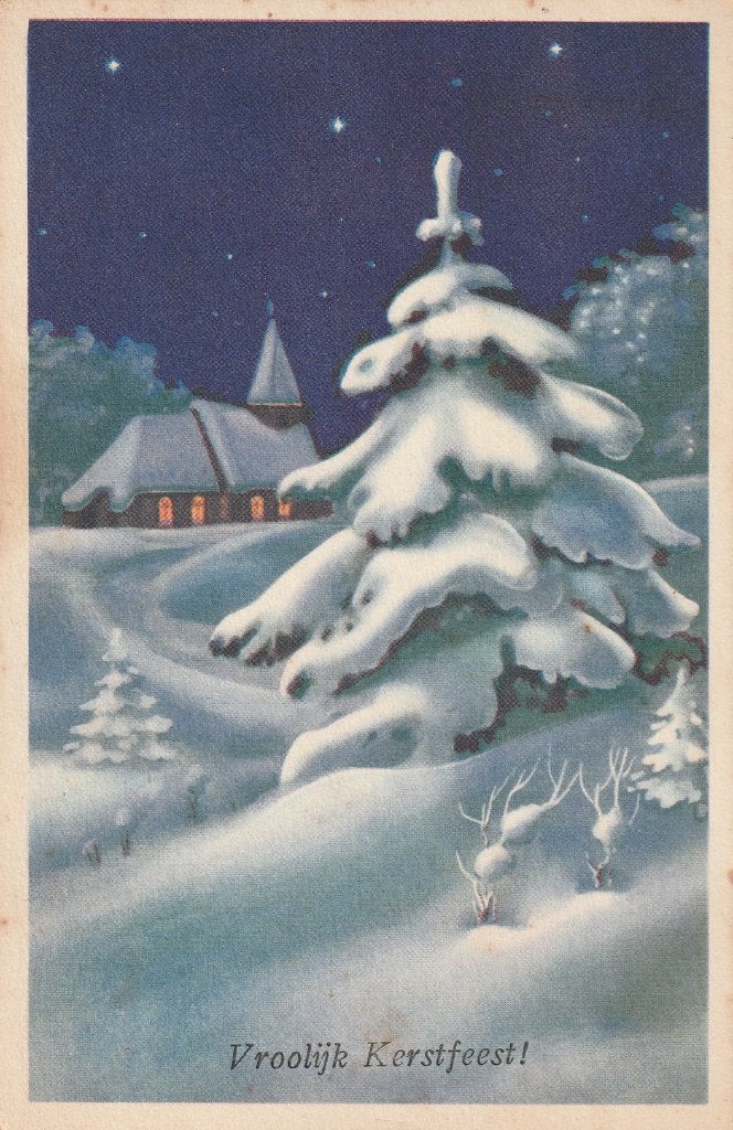 Vroolijk Kerstfeest 3274, Ophalen of Verzenden, 1920 tot 1940, Ongelopen, Feest(dag)