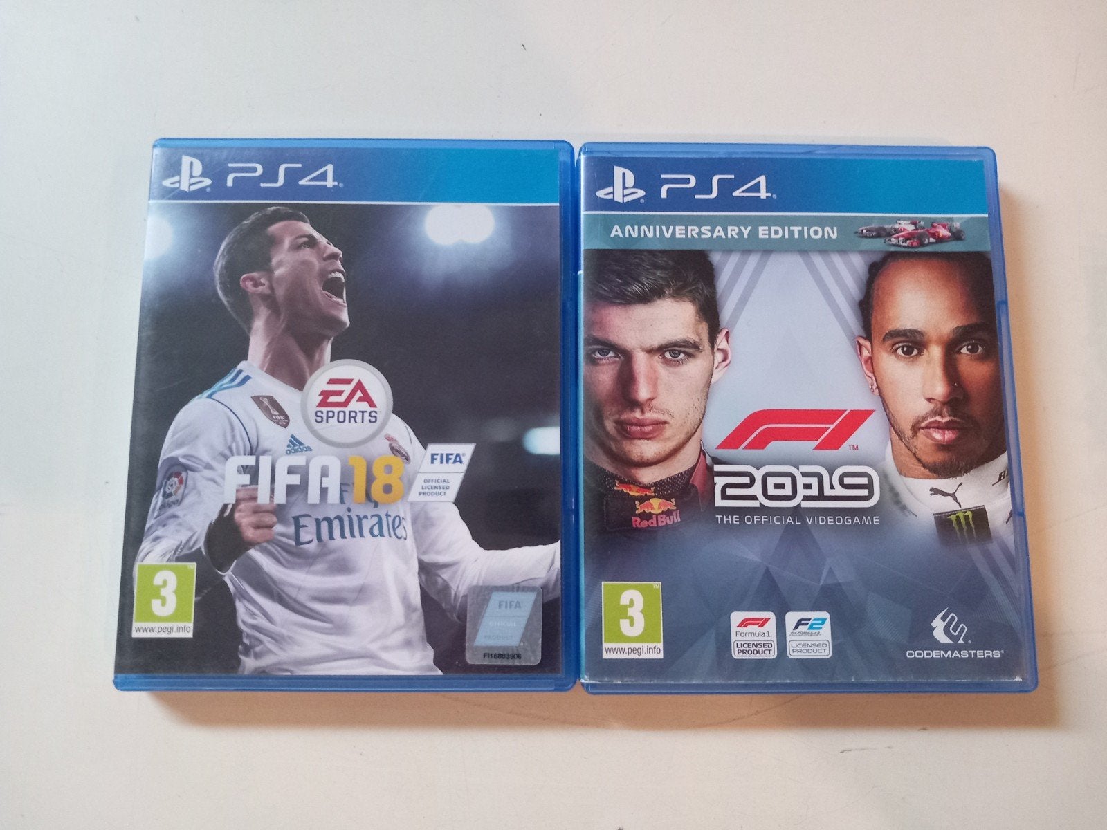 PS4 Games: F1 2019 & FIFA 18 - Getest en Werkend, Gebruikt, 1 speler, Ophalen of Verzenden, Eén computer
