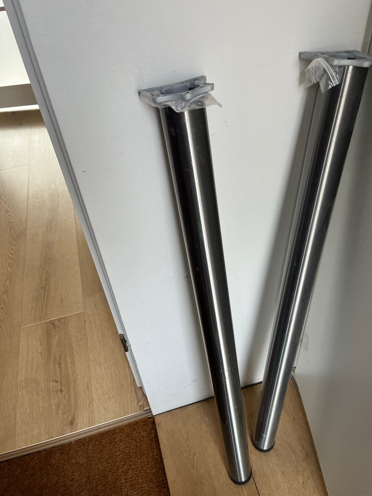 Set van 2 RVS Bar Tafelpoot - 100 cm hoog, Tafelpoot, 50 tot 100 cm, Rond, Ophalen of Verzenden