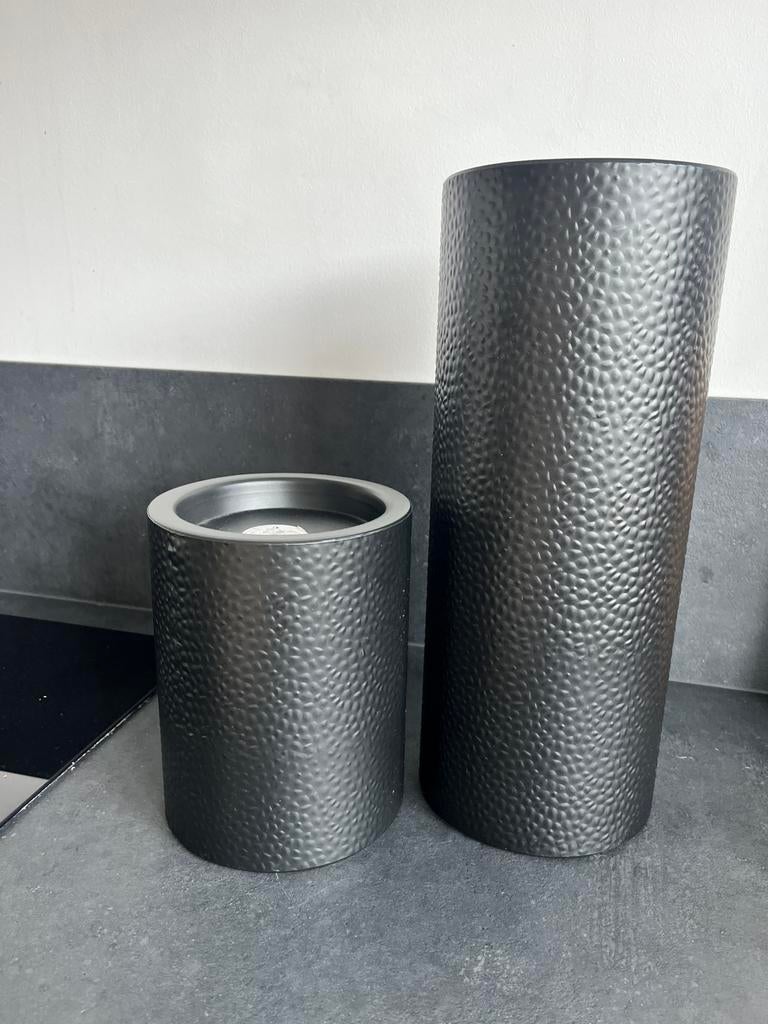 Windlicht 20cm en 40cm, Overige materialen, 25 tot 50 cm, Zwart, Ophalen of Verzenden