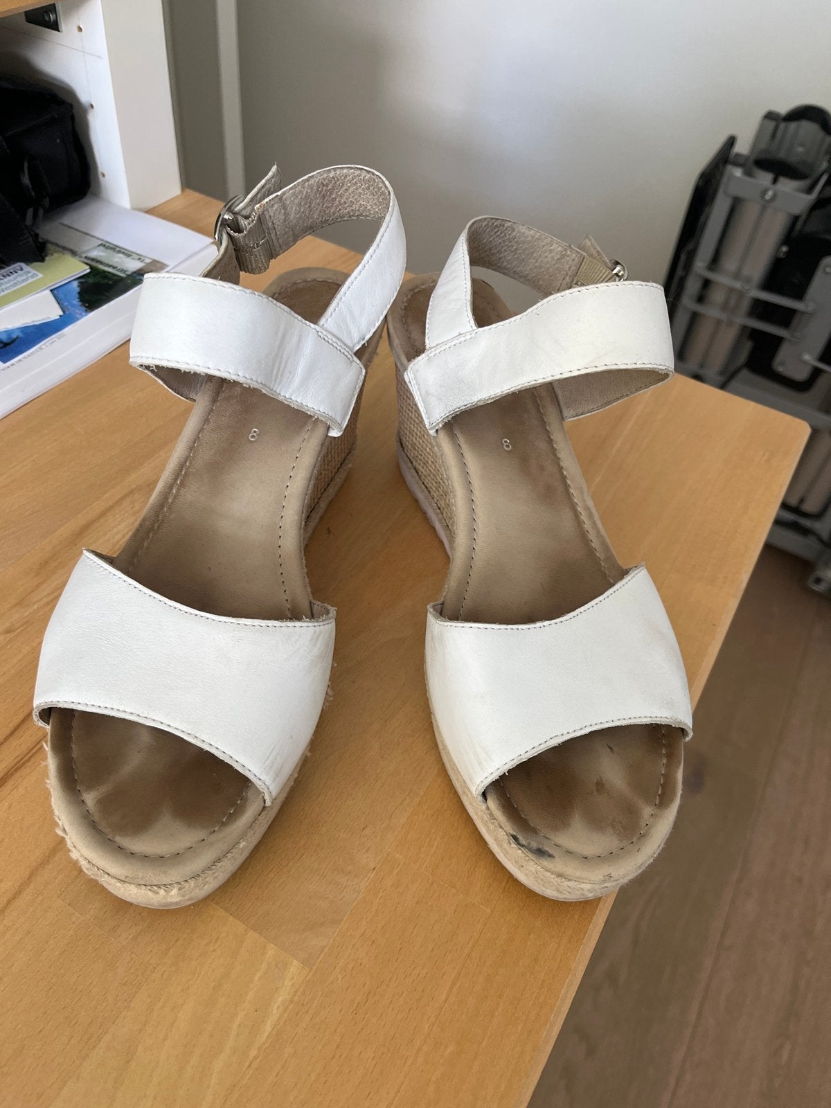 Gabor witte espadrille sandalen met sleehak, Wit, Gedragen, Sandalen of Muiltjes, Ophalen of Verzenden