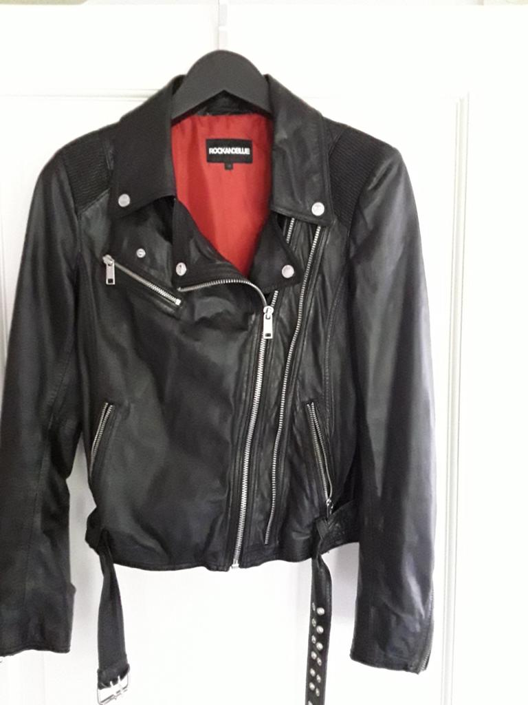Rock and blue leren dames jack mt. 38, Zwart, Rock and blue, Ophalen of Verzenden, Zo goed als nieuw