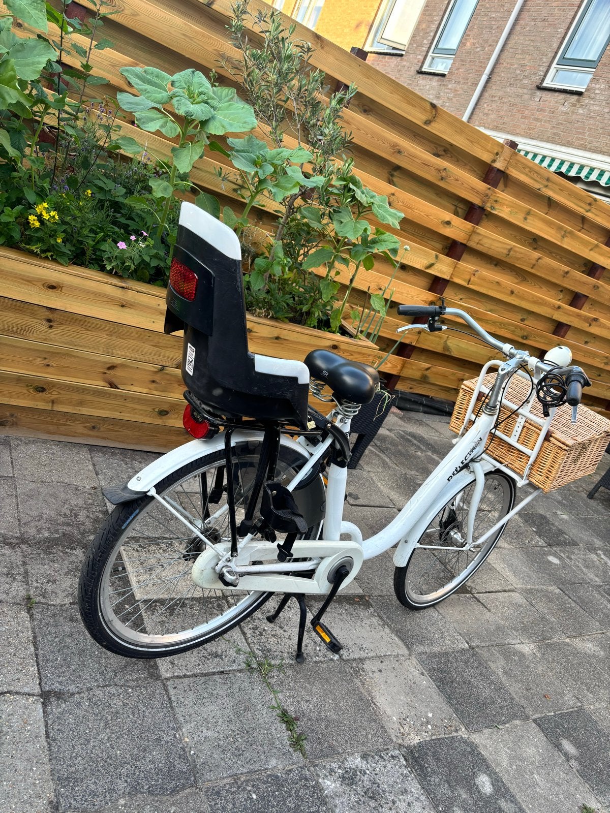 Moeder fiets lage instap met kinderzitje en mand, Velgrem, Ophalen, Overige merken, 53 tot 56 cm