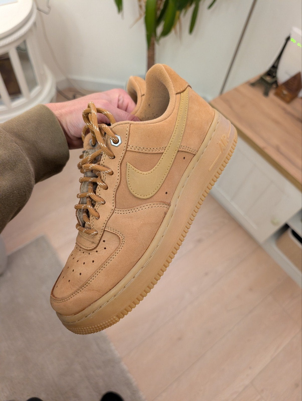Nike Air Force 1 '07 Wb Flax Wheat Gum. maat 40, Ophalen of Verzenden, Zo goed als nieuw, Bruin, Sneakers of Gympen