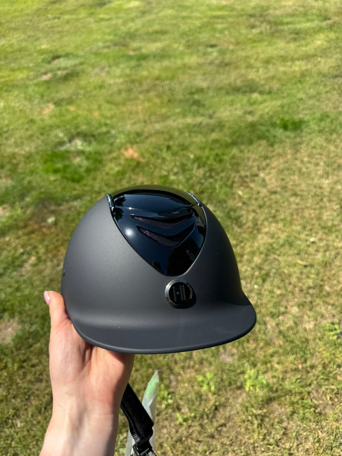 OneK Cap Mips Defender Matt Glossy Top Swarovski Zwart, Ophalen, Nieuw, Dressuur
