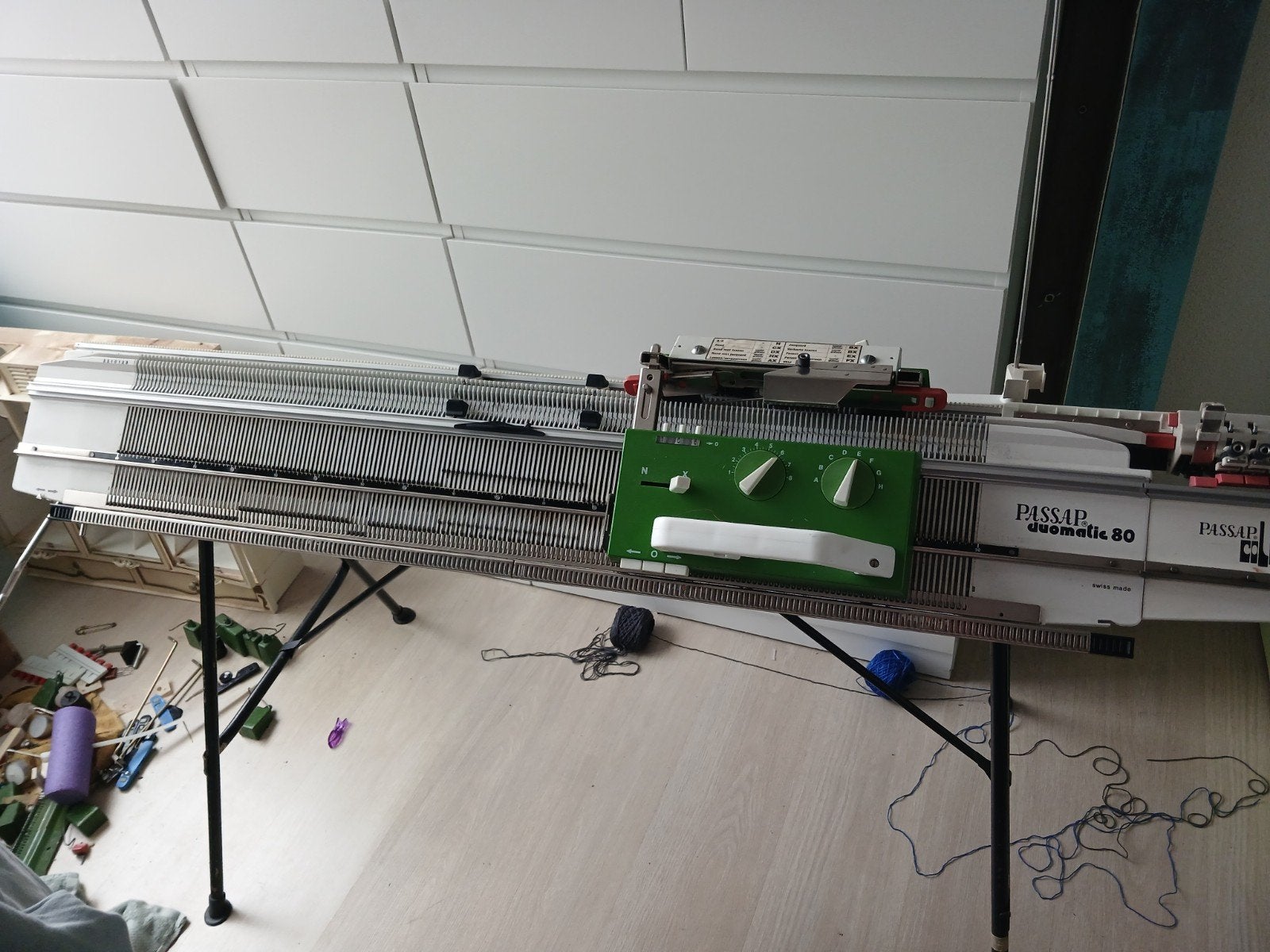 Passap Duomatic 80 dubbelbeds Breimachine met accessoires, Ophalen, Gebruikt, Breien, Machine