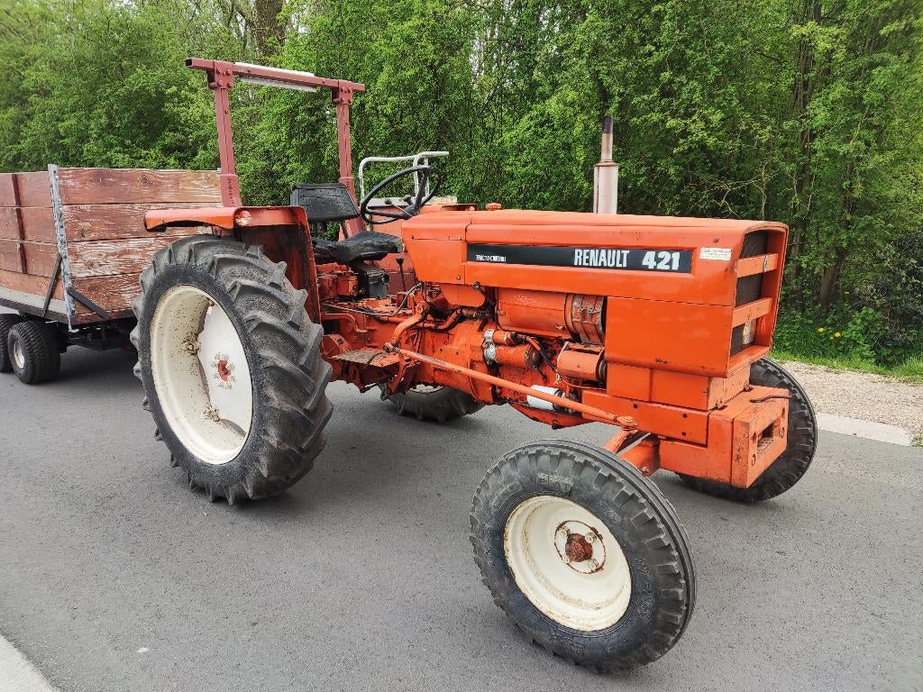 RENAULT tractor (type 421, 42 pk) met mini kipper, Gebruikt, Renault, Ophalen of Verzenden, Renault