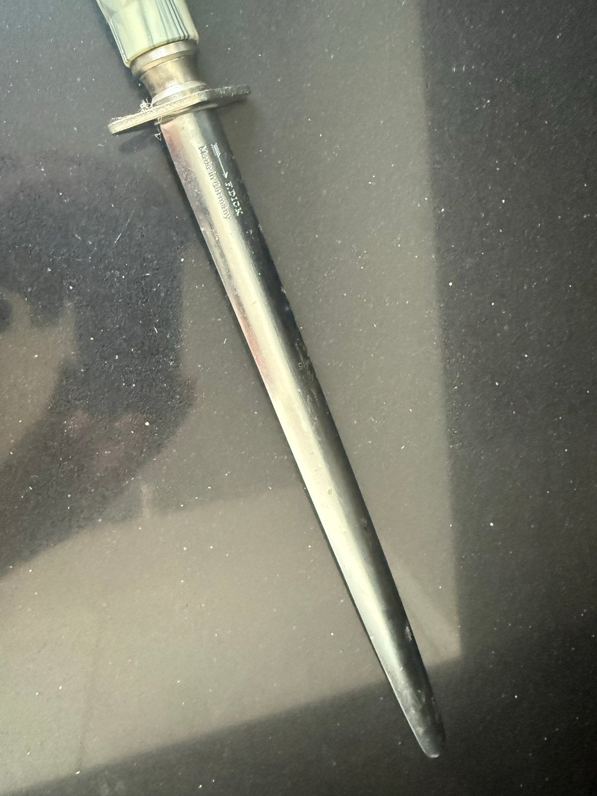 DICK MICRO 30cm fijnkorrelig ovaal aanzetstaal, Overige typen, Zilver, Ophalen of Verzenden, Zo goed als nieuw