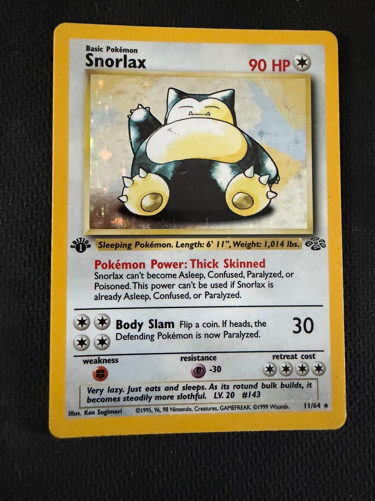 Snorlax 1st edition jungle set pokemon, Ophalen of Verzenden, Zo goed als nieuw