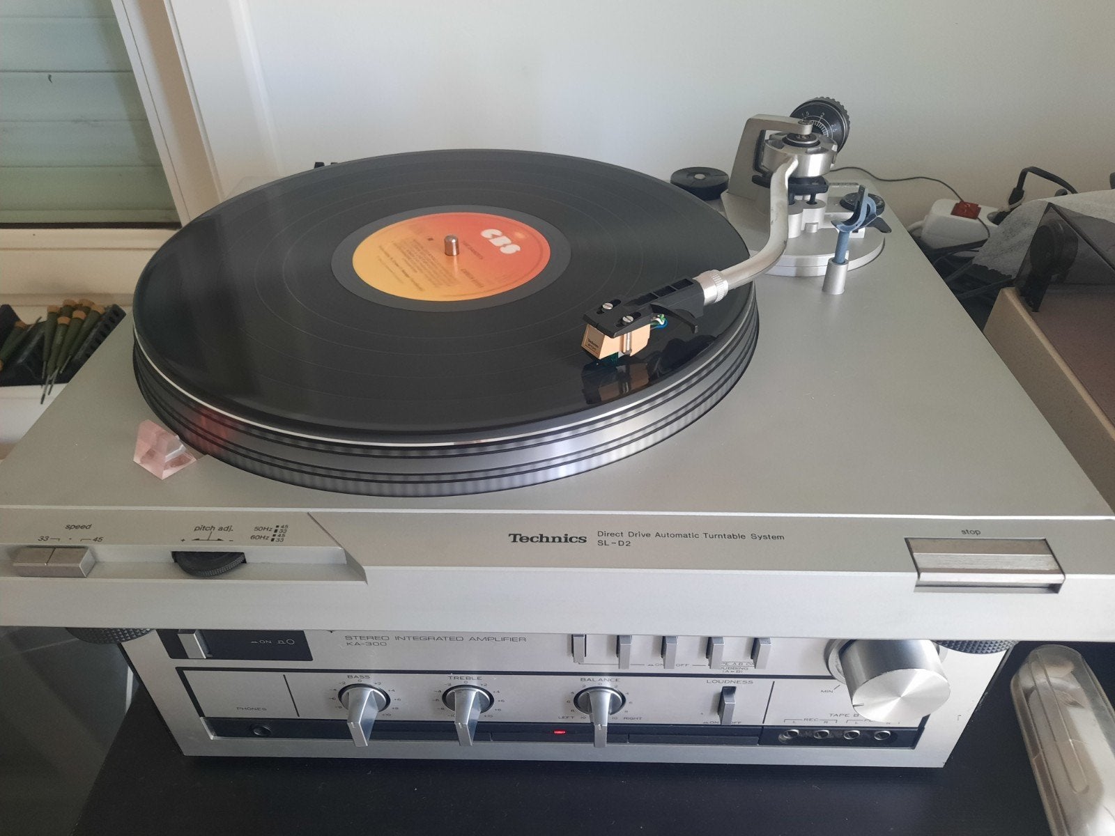 Technics SL-D2 direct drive platenspeler, geheel nagekeken., Ophalen, Gebruikt, Pitch-regelaar, Platenspeler