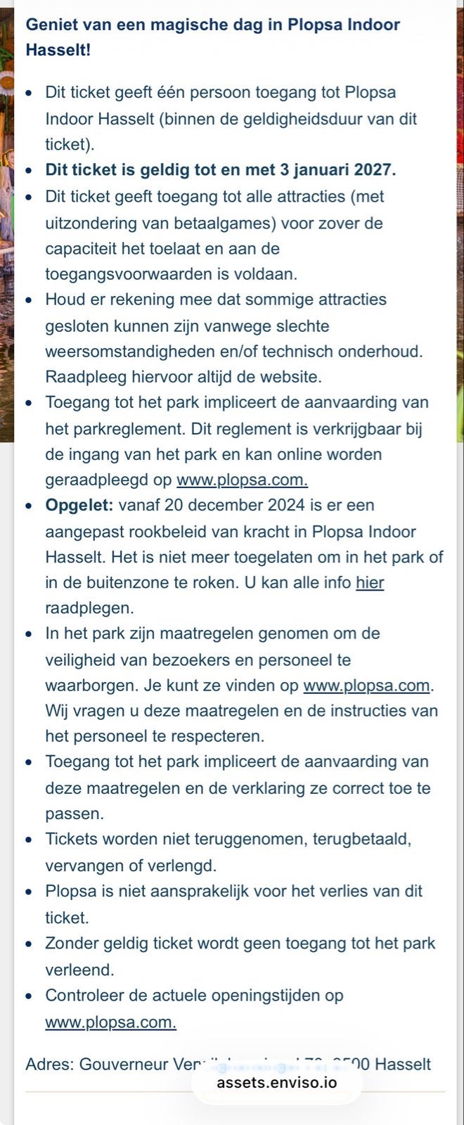 Plopsaland indoor Hasselt, Drie personen of meer, Kortingskaart