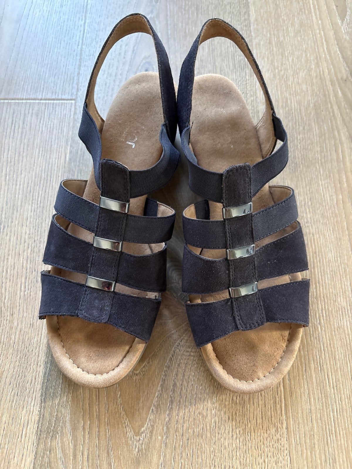 Gabor sandalen met lage hak mt 41.5, Ophalen of Verzenden, Zo goed als nieuw, Blauw, Sandalen of Muiltjes