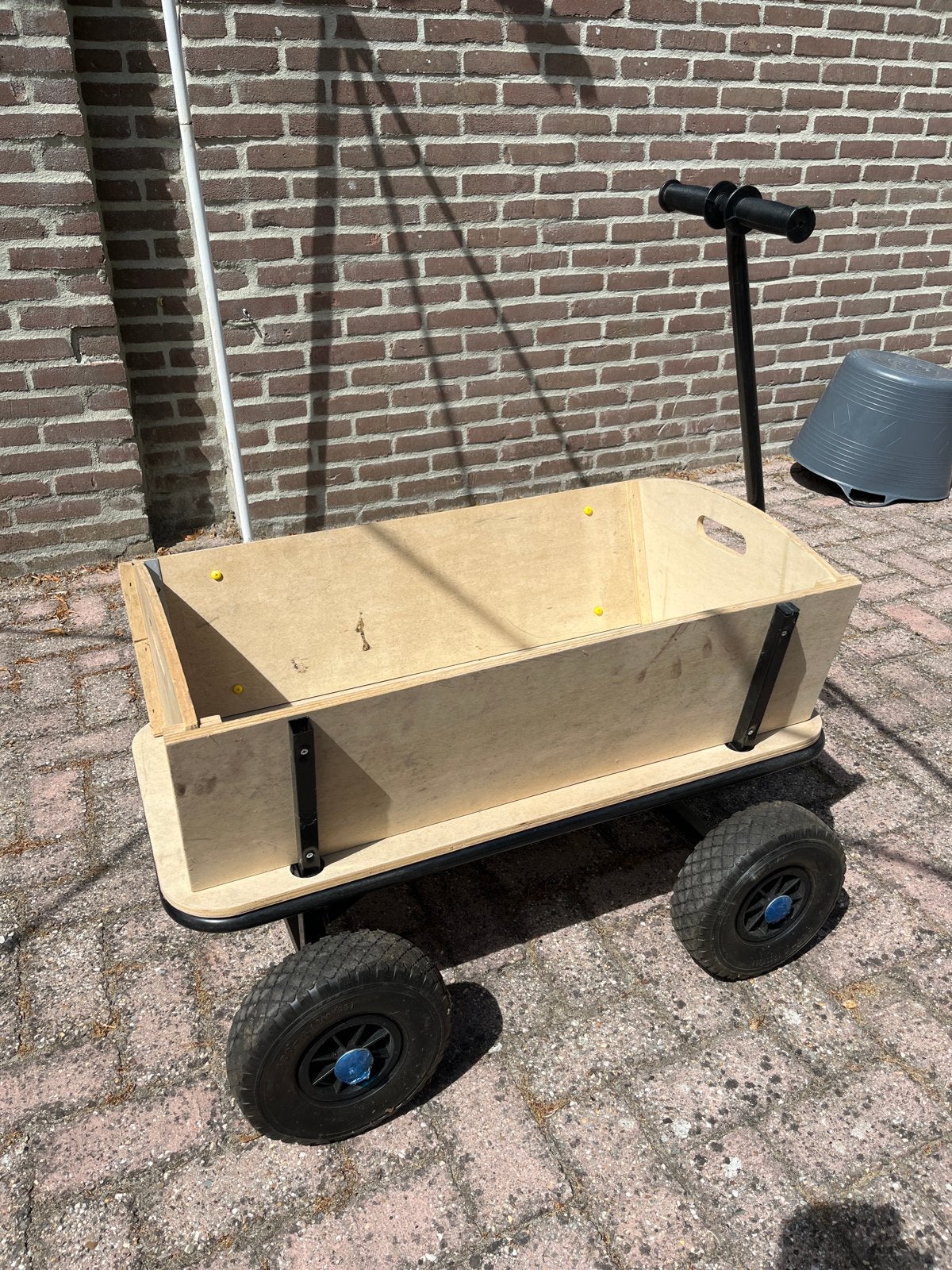 Stevige houten bolderkar met afneembare zijwanden, Ophalen, Gebruikt