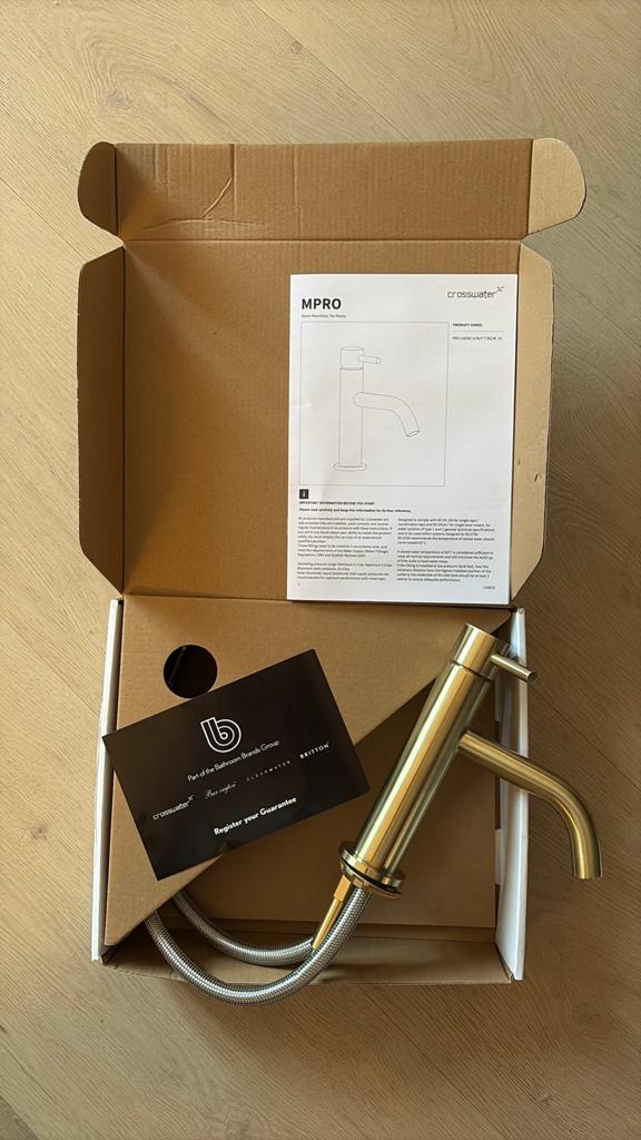 Crosswater geborsteld gouden badkamer accessoire set nieuw, Ophalen of Verzenden, Nieuw, Toilet
