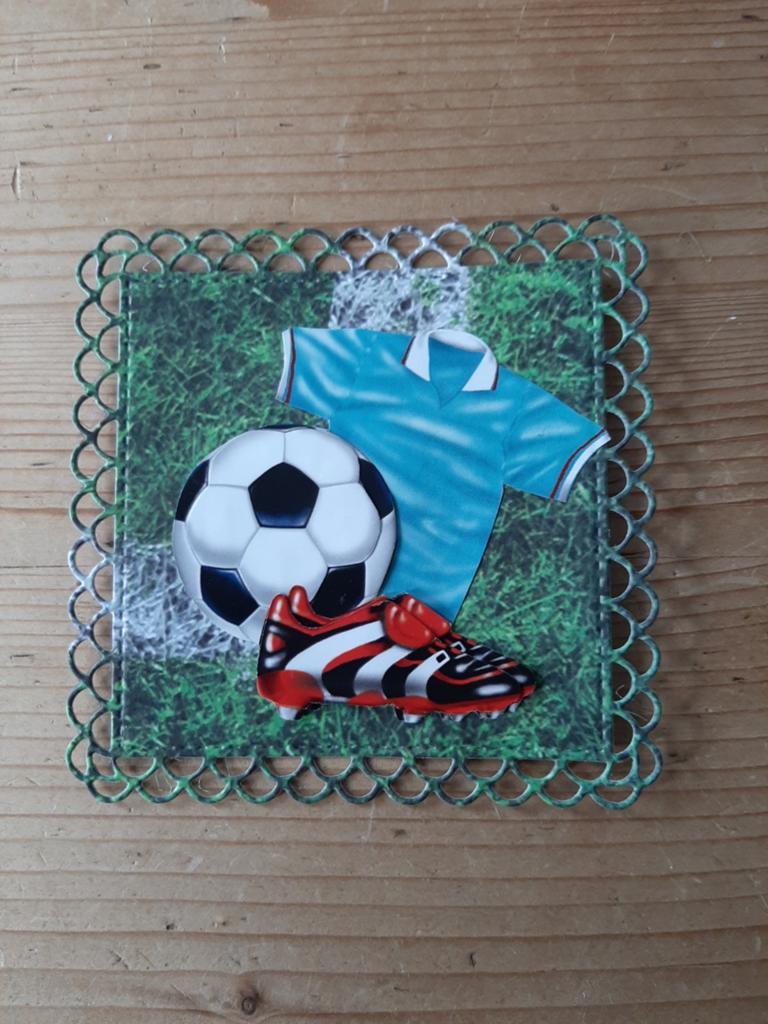Stans kaart opleg met 3d plaatje voetbal, Hobby en Vrije tijd, Kaarten | Zelf maken, Ophalen of Verzenden, Nieuw, Overige thema's