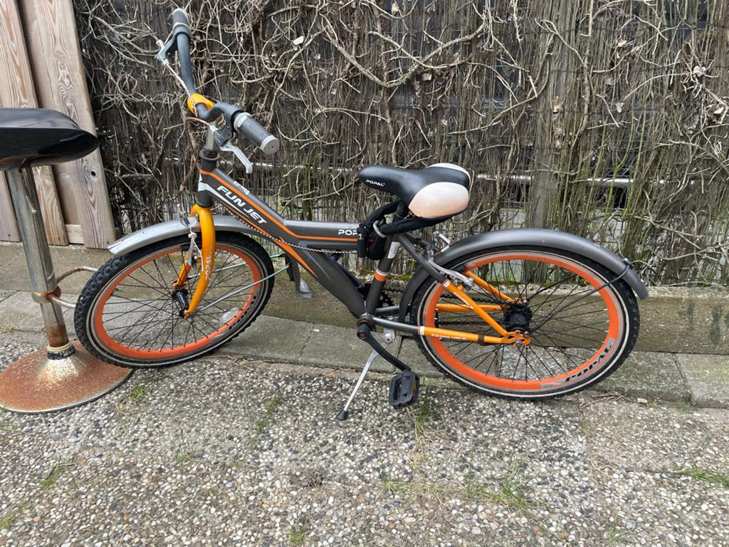 Kinderfiets Funjet Popal 20 inch, Ophalen of Verzenden, Gebruikt, Terugtraprem, 16 tot 20 inch