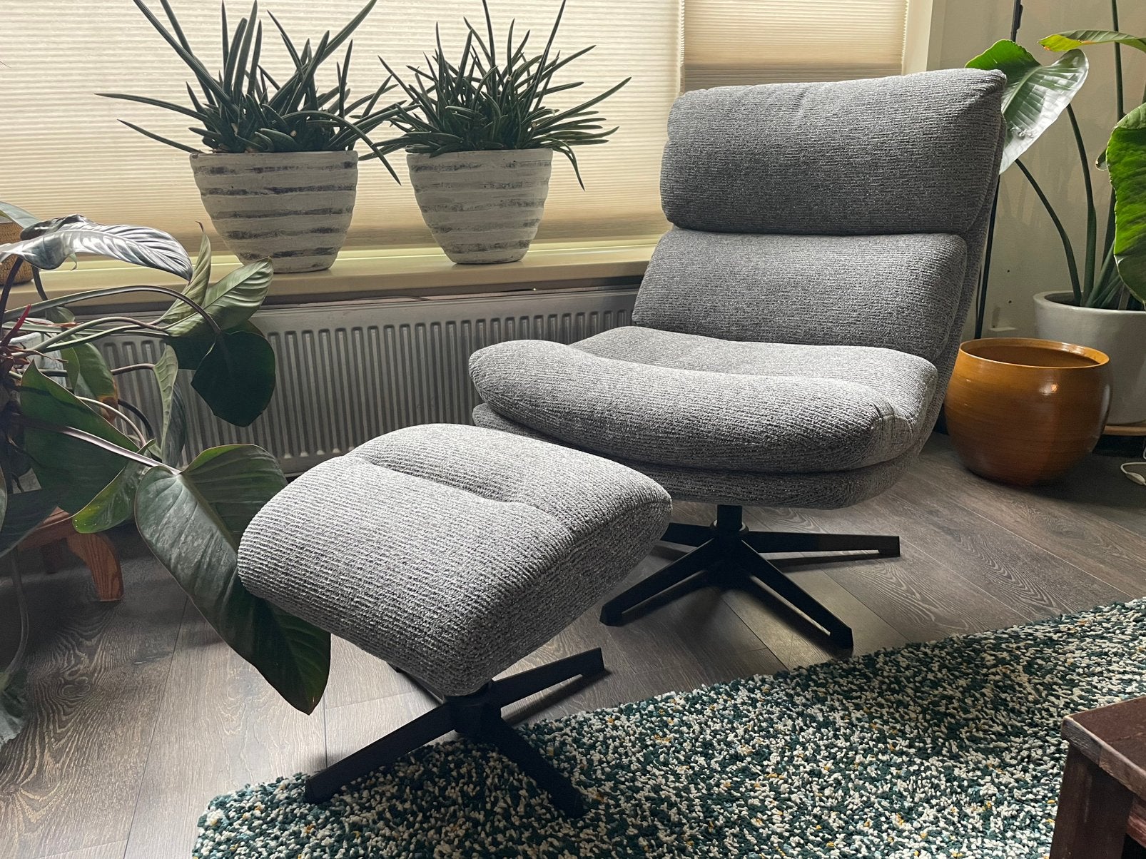 Grijze draaifauteuil (nieuw), Ophalen, Minder dan 75 cm, Zo goed als nieuw, 75 tot 100 cm