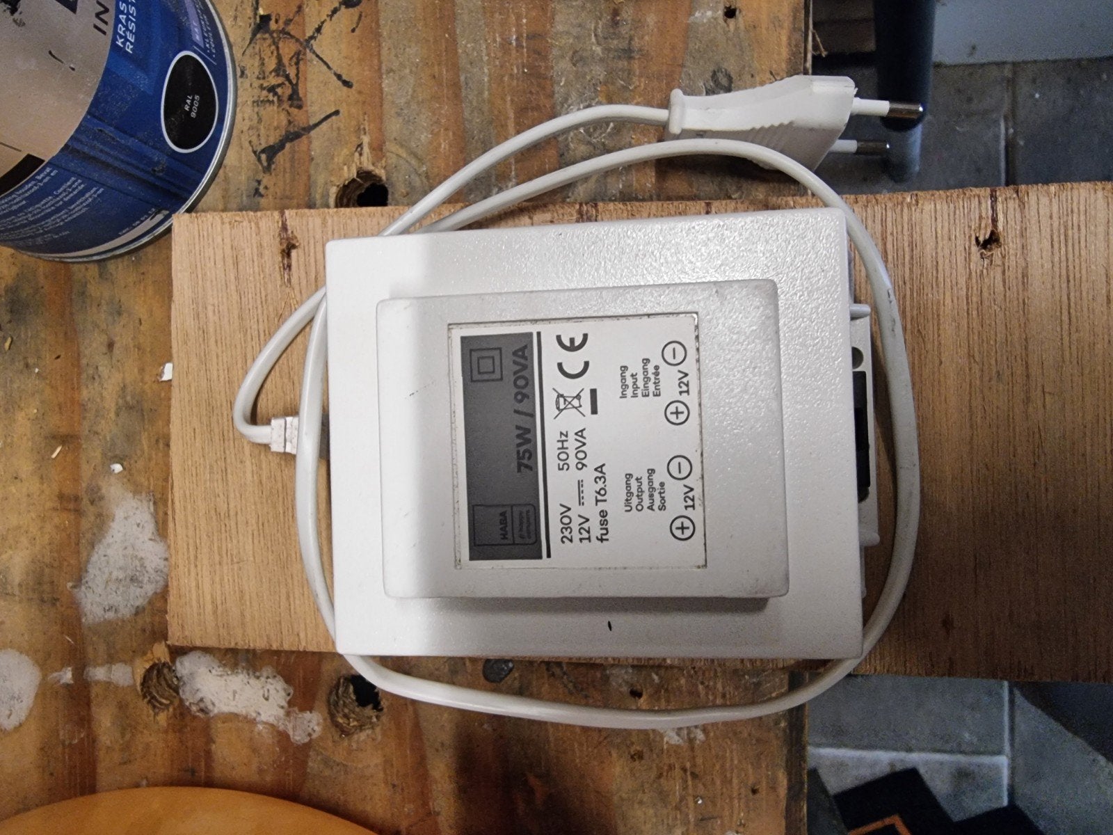 Haba 220V naar 12V Transformator 75W 90VA, Ophalen of Verzenden, Gebruikt
