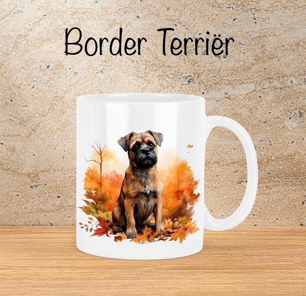 Border Terriër Herfstmok, Verzenden, Nieuw, Overige stijlen, Kop(pen) en/of Schotel(s)