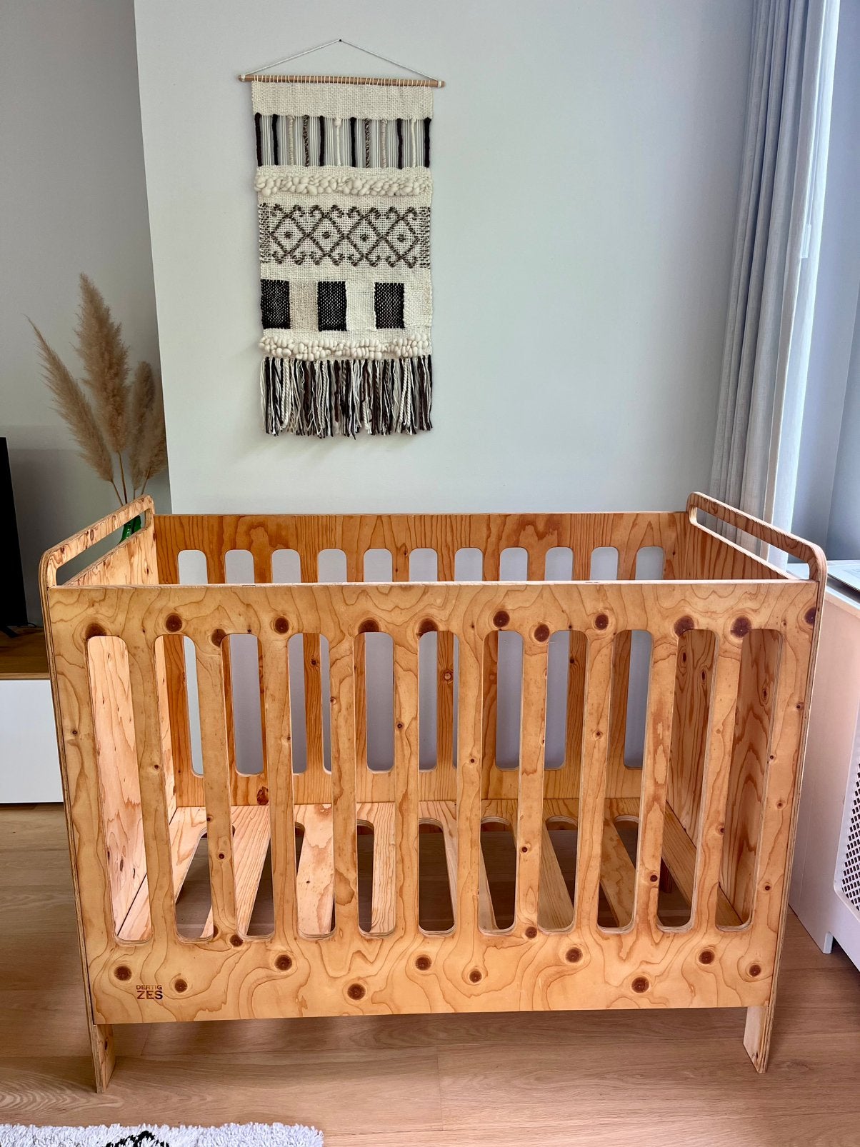 Houten ledikant / babybedje 120 x 60 cm, Kinderen en Baby's, Babywiegjes en Ledikanten, Ophalen, Zo goed als nieuw, Ledikant