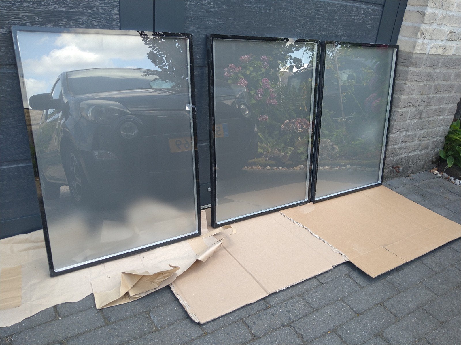 Dubbelmelkglas ruit 68x48, 3 stuks, Ophalen, Gebruikt, Minder dan 80 cm, Minder dan 80 cm