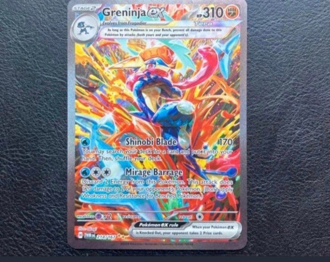 Greninja ex 310 HP Pokémon Kaart, Ophalen of Verzenden, Zo goed als nieuw, Losse kaart, Foil