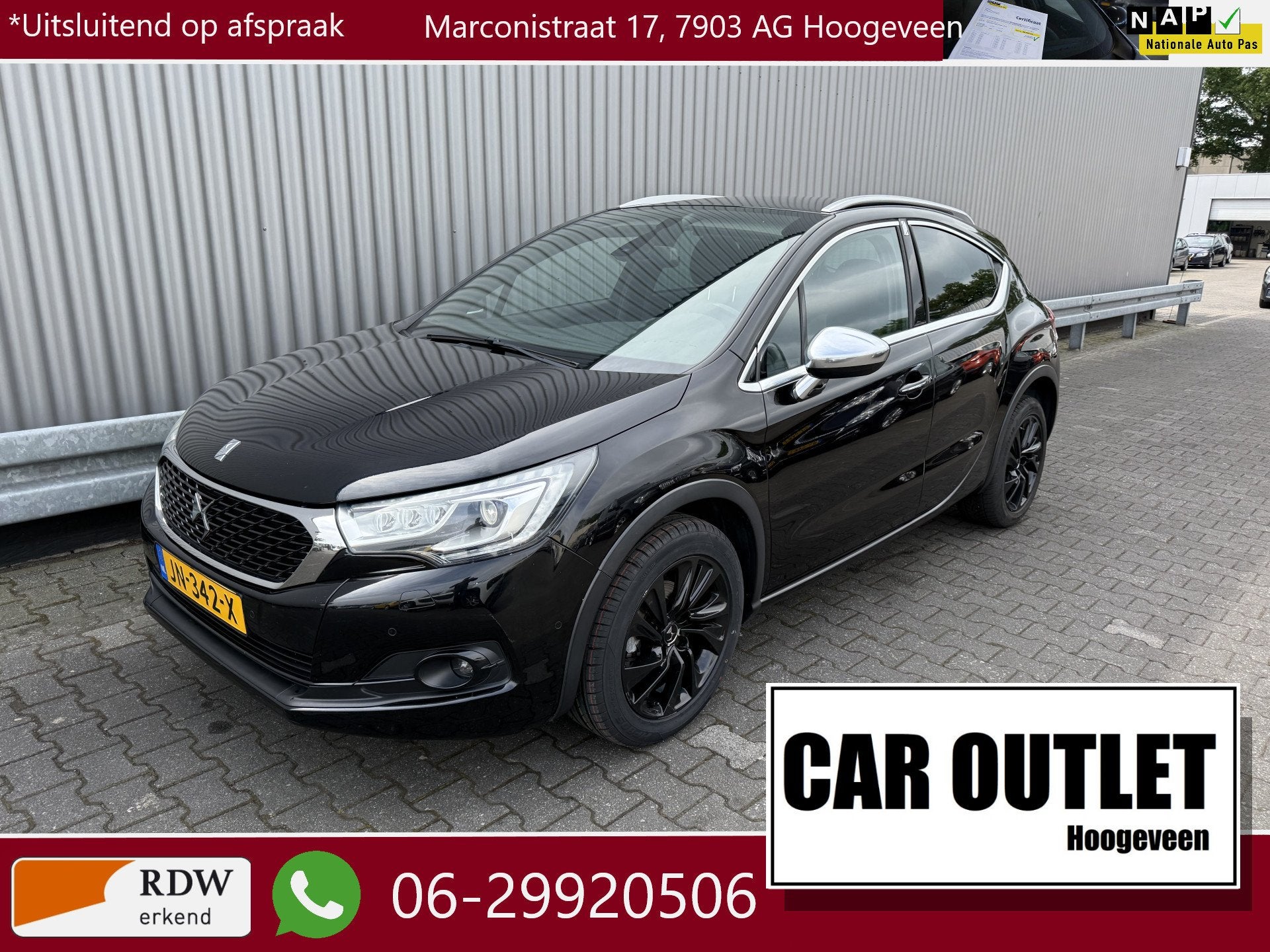 DS DS 4 Crossback 1.2 PureTech Business Clima, Navi, CC, PDC, Gebruikt, Leder en Stof, Zwart, Bedrijf