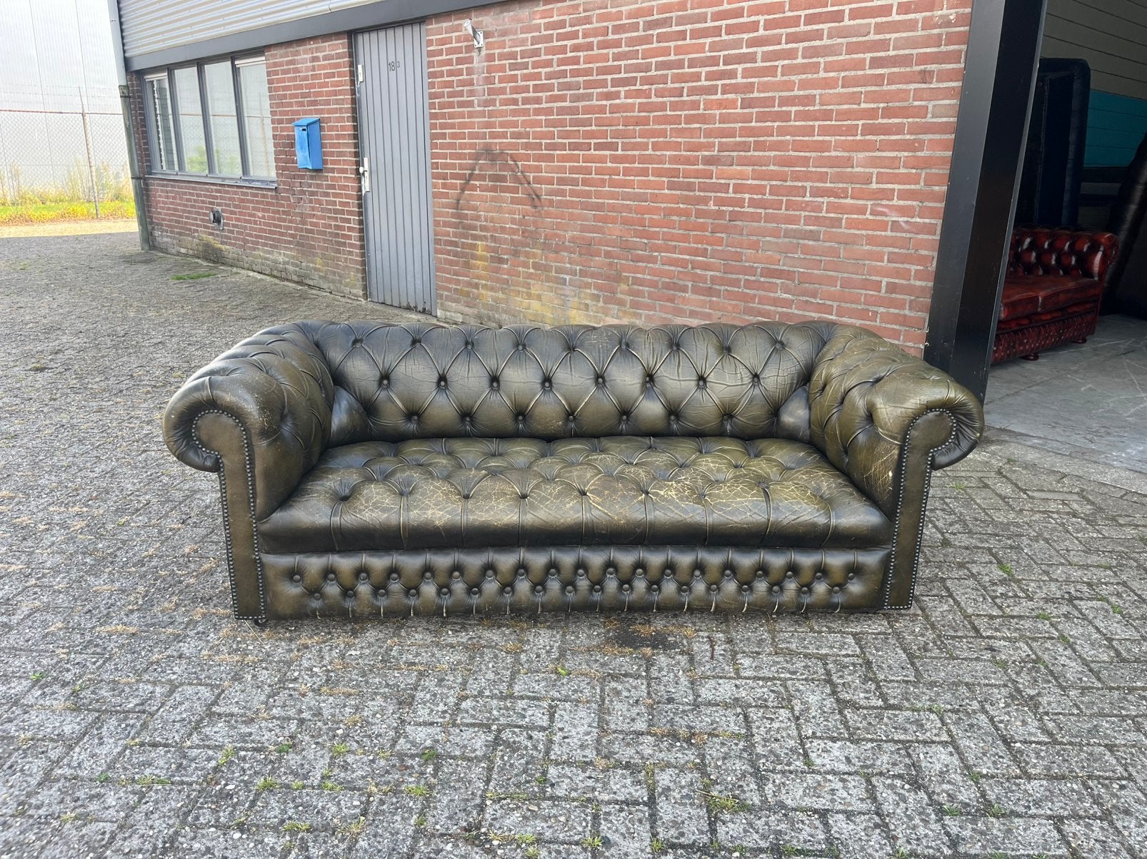 Chesterfield bank, Huis en Inrichting, Ophalen, Gebruikt, 150 tot 200 cm, Driepersoons