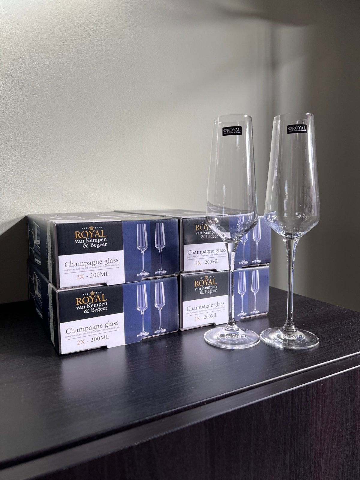 Royal & Begeer champagne glazen 8 stuks nieuw, Ophalen of Verzenden, Nieuw, Overige typen