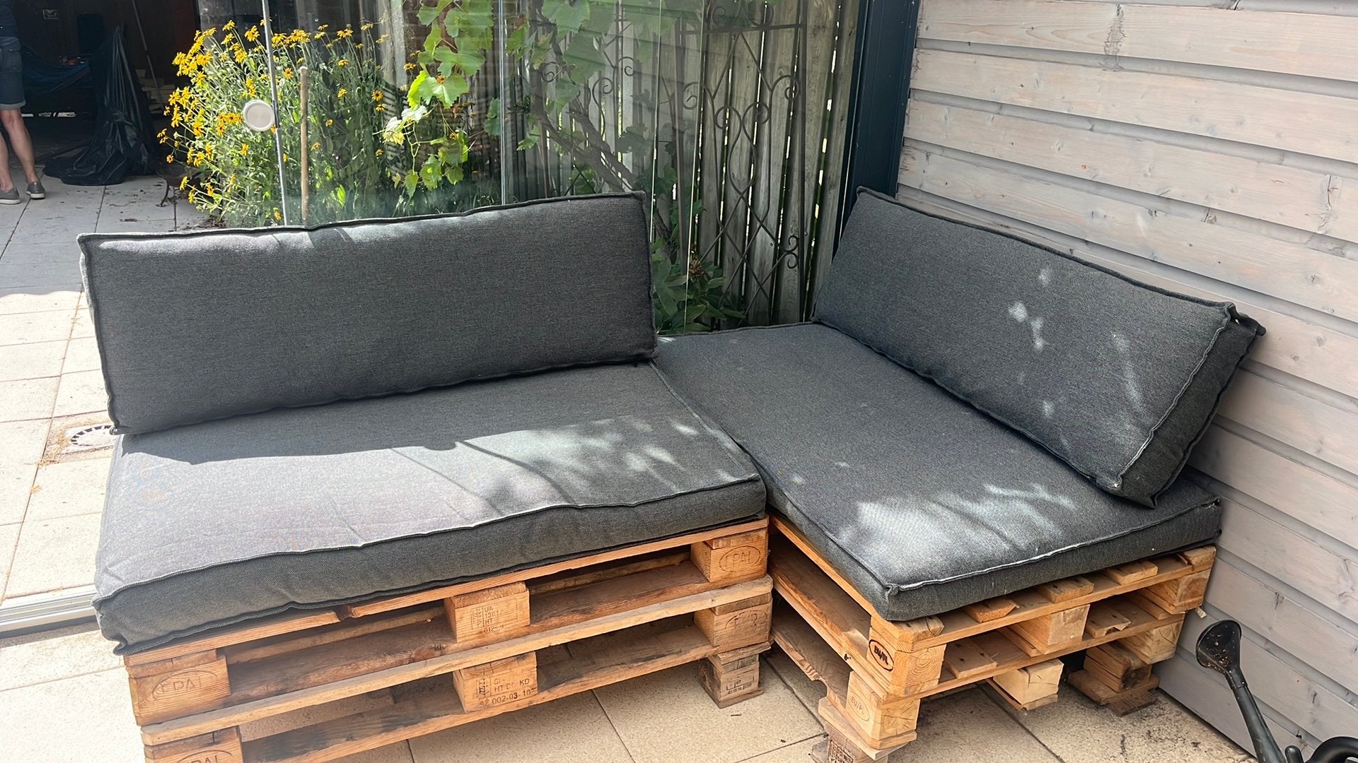 2 sets palletkussens donkergrijs Gamma, Tuin en Terras, Ophalen, Zo goed als nieuw, Overige materialen