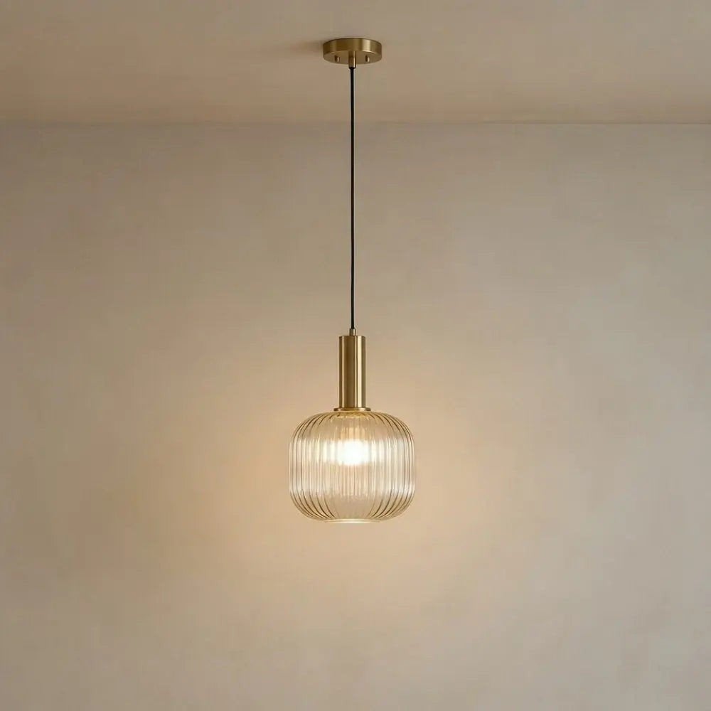 3x Hanglamp Glas & Chroom Look - Ø20cm, Ophalen of Verzenden, Nieuw, Glas