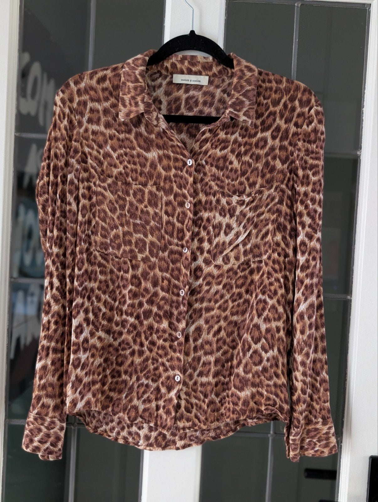 Samsøe & Samsøe Milly Blouse Leopard Maat S, Samsøe & Samsøe, Bruin, Ophalen of Verzenden, Zo goed als nieuw