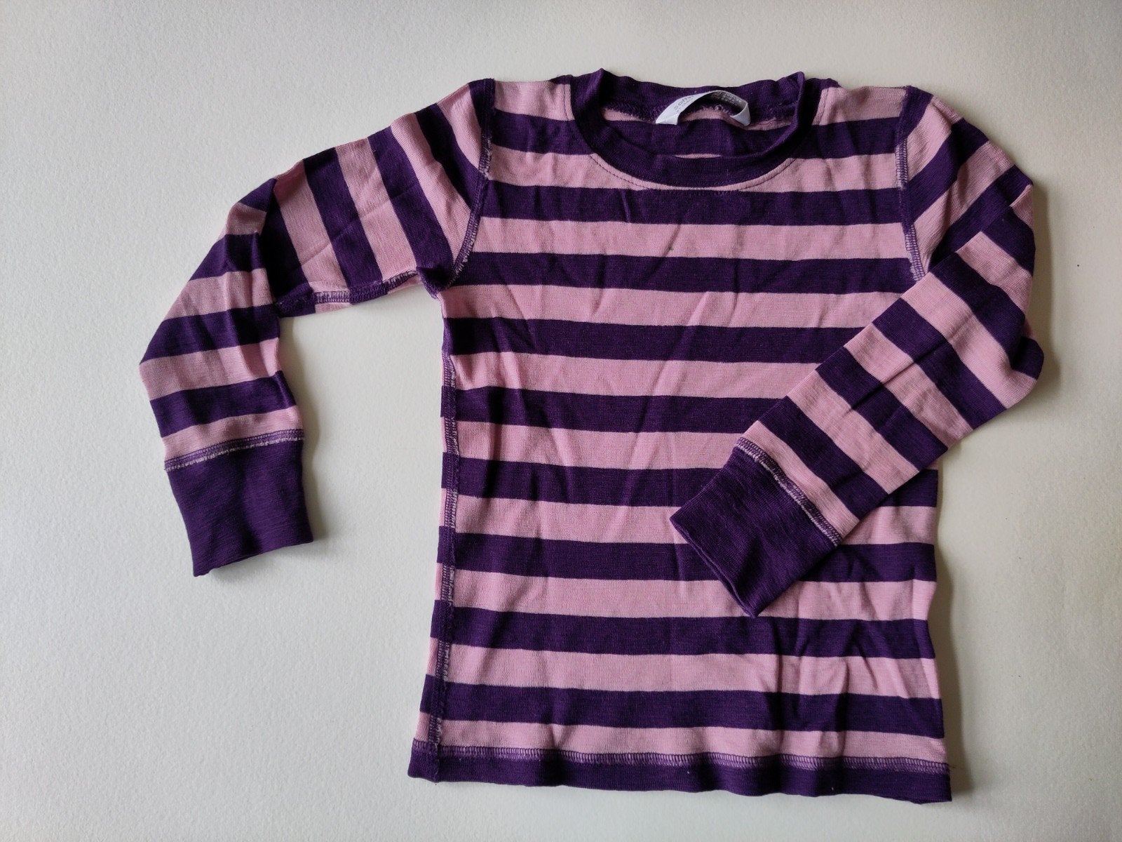 Paars roze gestreepte longsleeve wol, Kinderen en Baby's, Ophalen of Verzenden, Gebruikt, Meisje, Shirt of Longsleeve