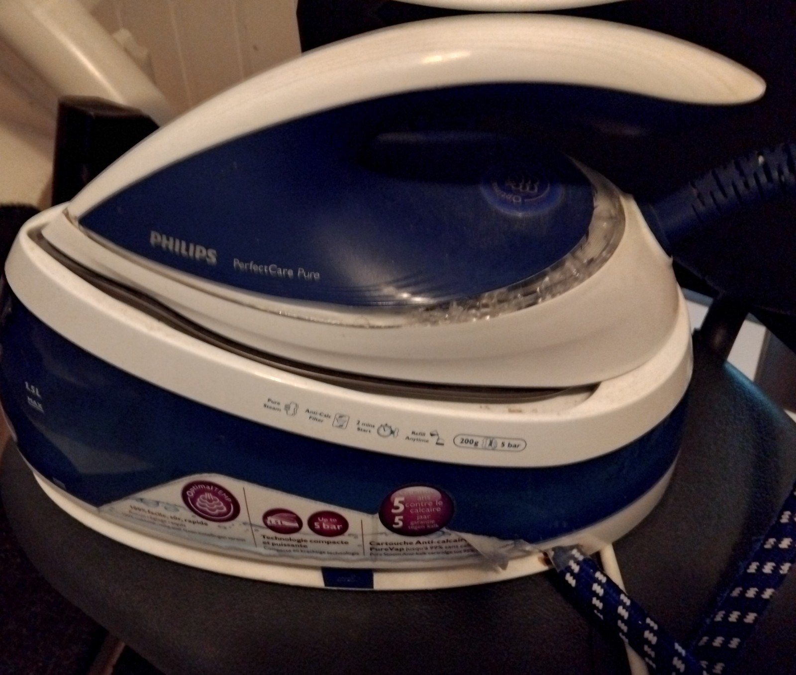 Philips PerfectCare Pure Stoomstrijkijzer, Ophalen of Verzenden, Zo goed als nieuw, Strijkijzer met snoer