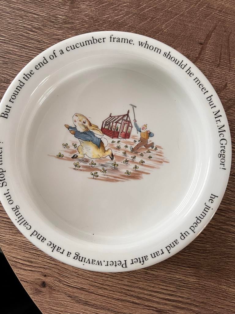 Vintage Wedgwood Peter Rabbit Kinderkom - 2 stuks, Ophalen