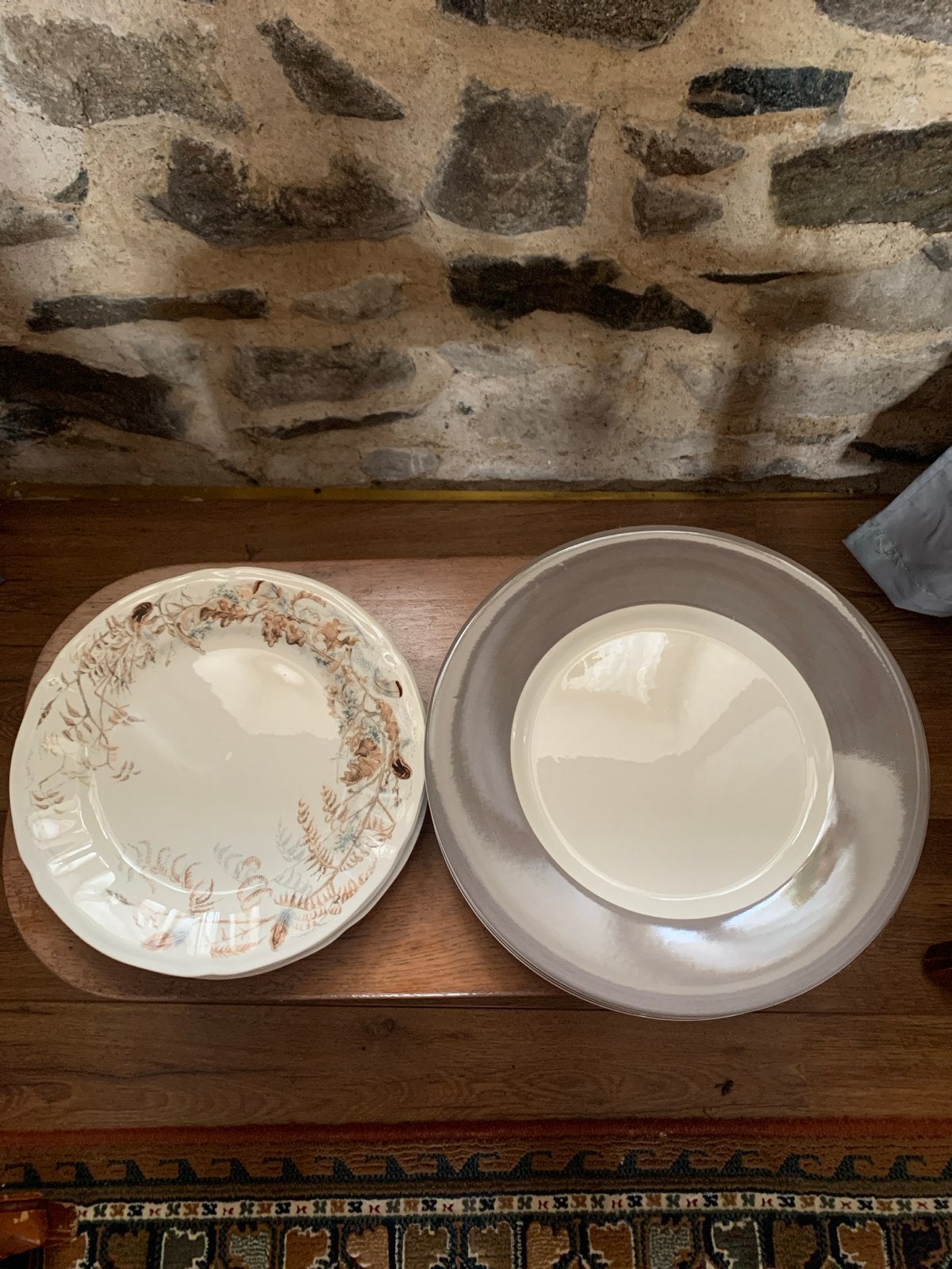 Set van 8 Gien Sologne borden - Vintage Frans servies, Ophalen of Verzenden