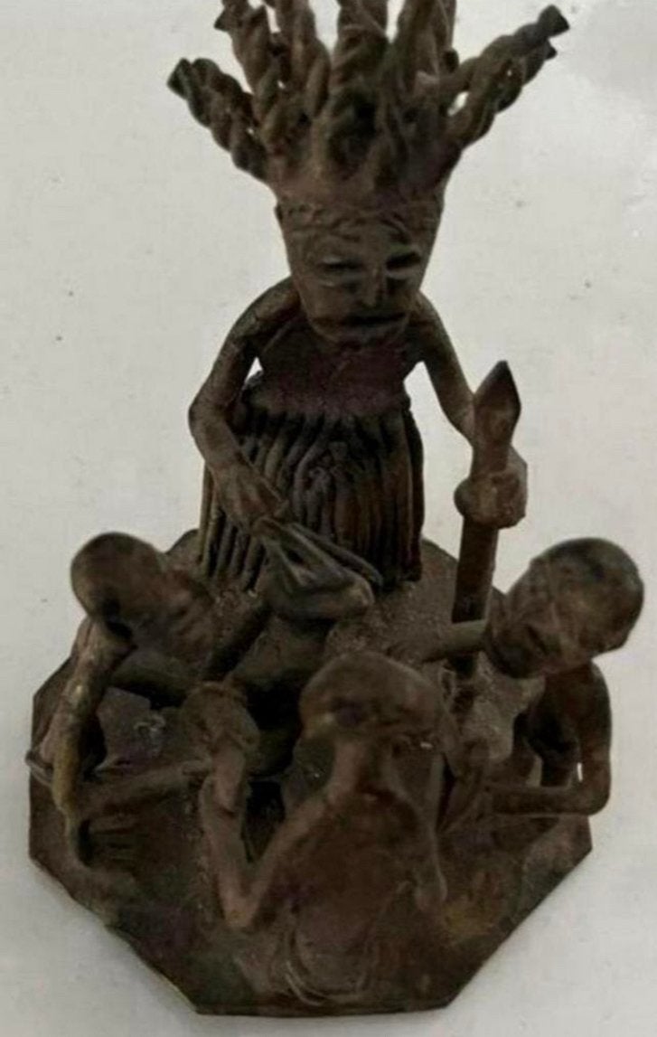 Koperen beeldje uit Ghana - Goudgewichtje, Antiek en Kunst, Antiek | Koper en Brons, Ophalen of Verzenden