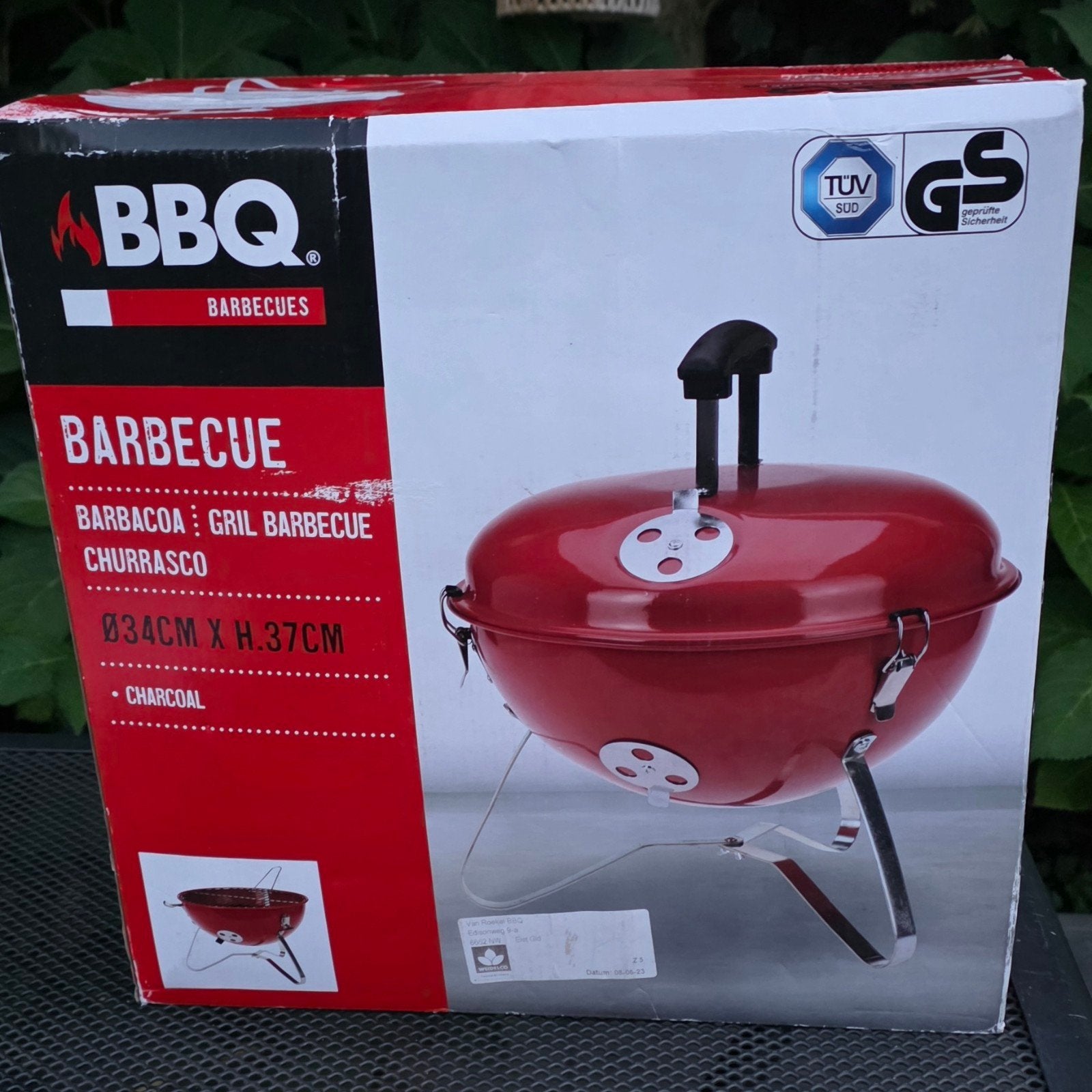 Compacte Houtskool BBQ - Ø34cm x H37cm, Ophalen, Nieuw, Onbekend