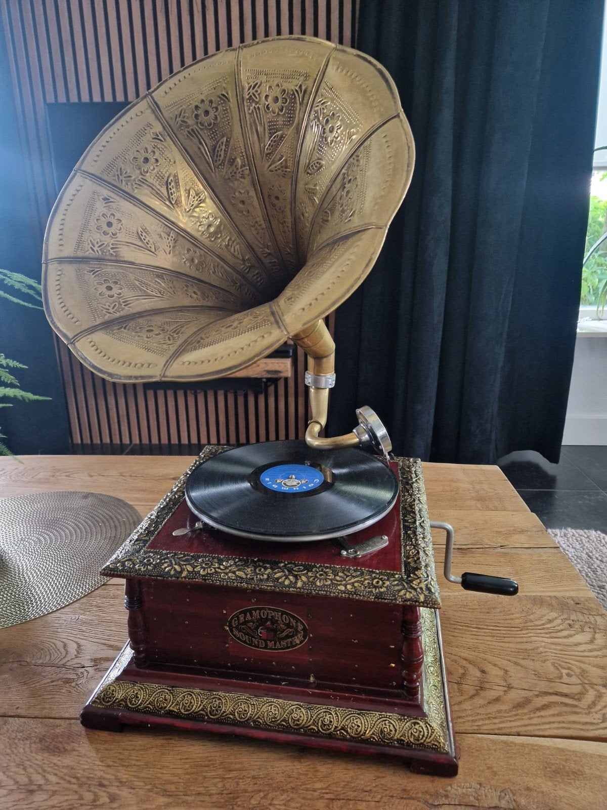 Werkende grammofoon met hoorn, Ophalen of Verzenden