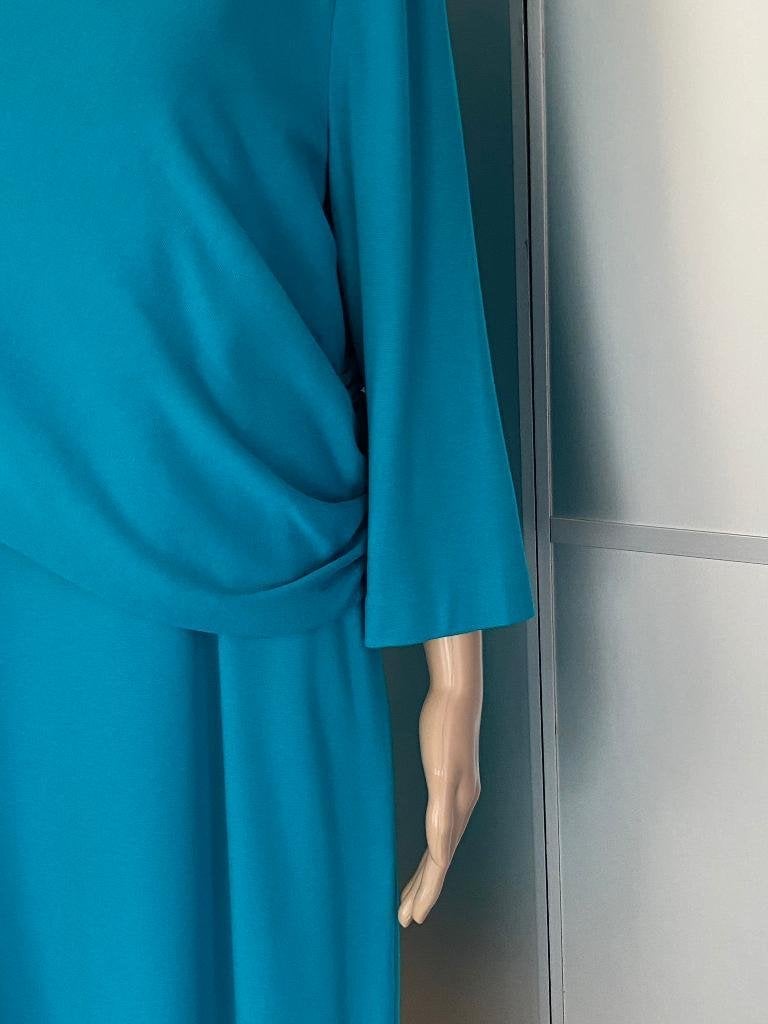 K79 Uta Raasch maat 44=L jurk blauw turquoise, Uta Raasch, Blauw, Maat 42/44 (L), Ophalen of Verzenden