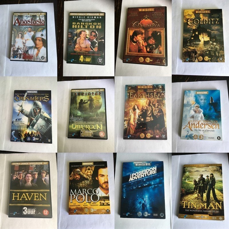 mini series dvd 12 stuks diverse OOK PER STUK, Alle leeftijden, Ophalen of Verzenden, Zo goed als nieuw
