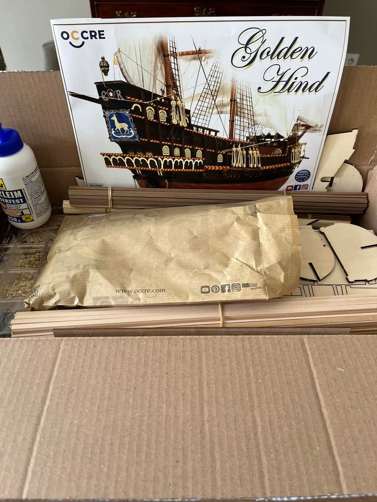 Modelbouw zeilschip Golden Hind, Hobby en Vrije tijd, Modelbouw | Boten en Schepen, Ophalen of Verzenden, Nieuw