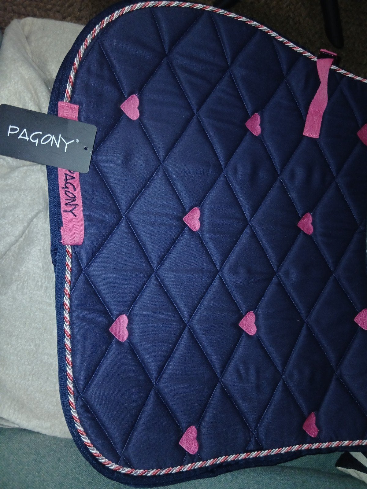 nieuw  zadeldek cob full donkerblauw roze hartjes, Dieren en Toebehoren, Ophalen of Verzenden, Nieuw